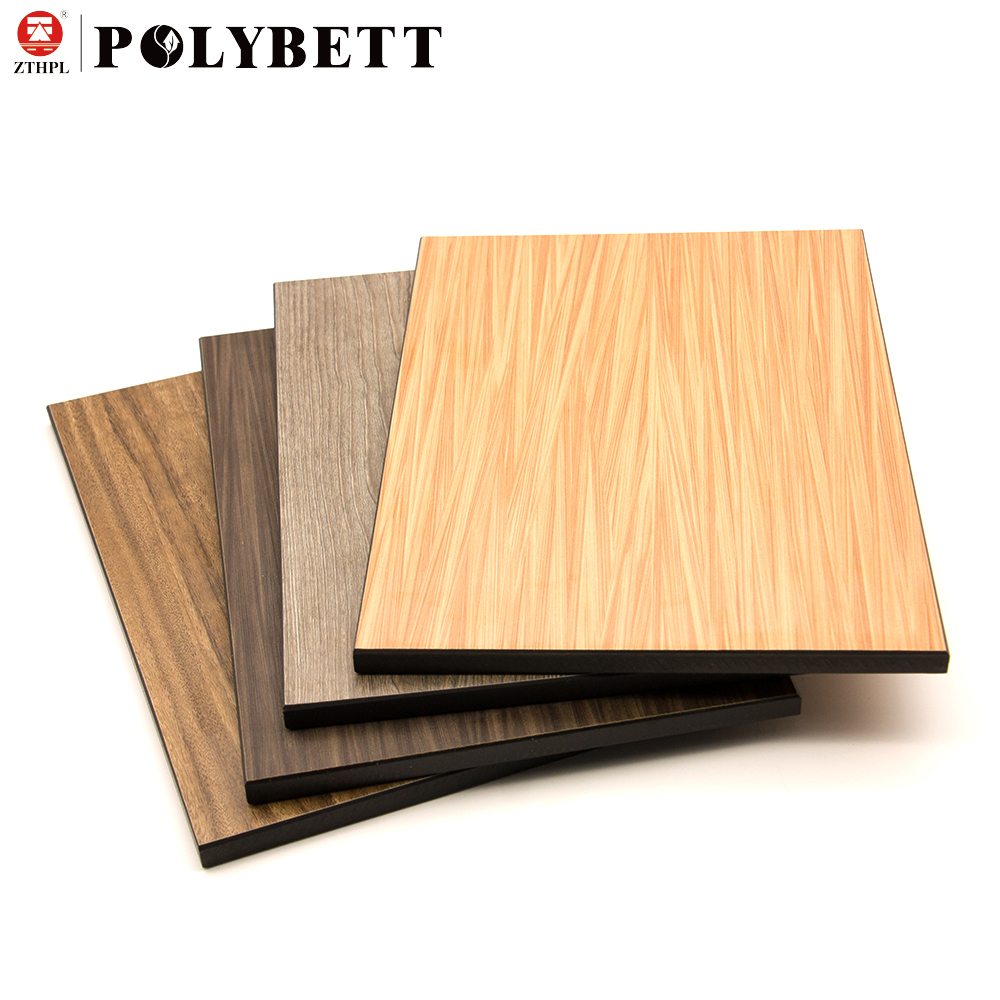 中国工厂纹理表面内部硬木纹HPL紧凑型家具层压板
